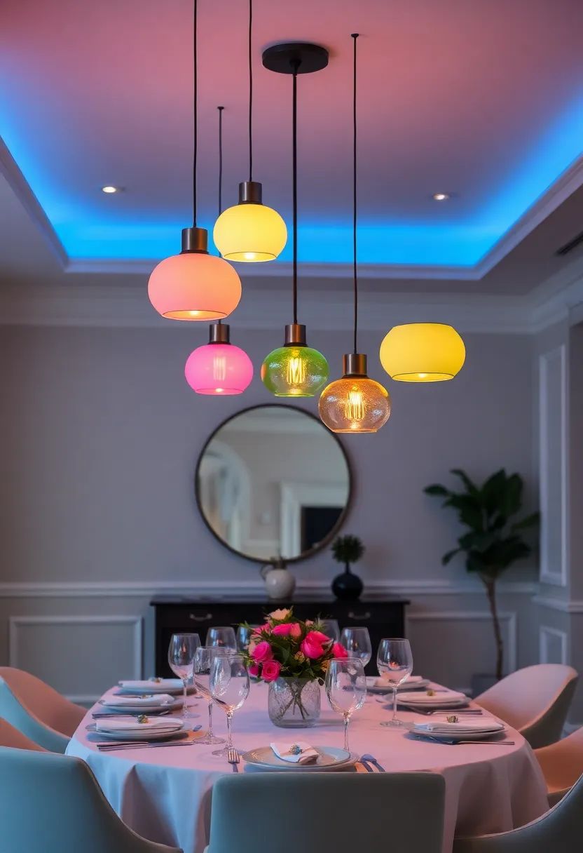 10 Innovative Lighting Ideas That Will Transform Your Space with Stunning Colors! - 2. Color-Changing Pendant Lights