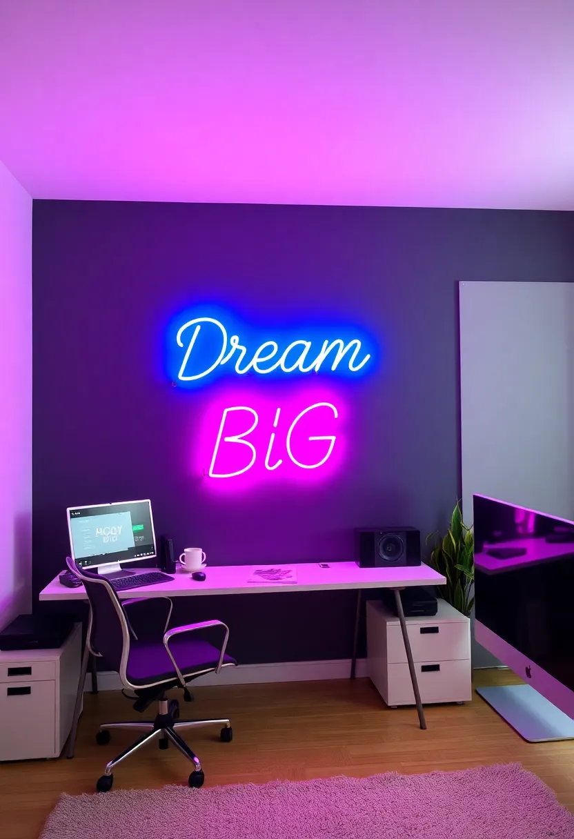 10 Innovative Lighting Ideas That Will Transform Your Space with Stunning Colors! - 3. Neon Wall Art