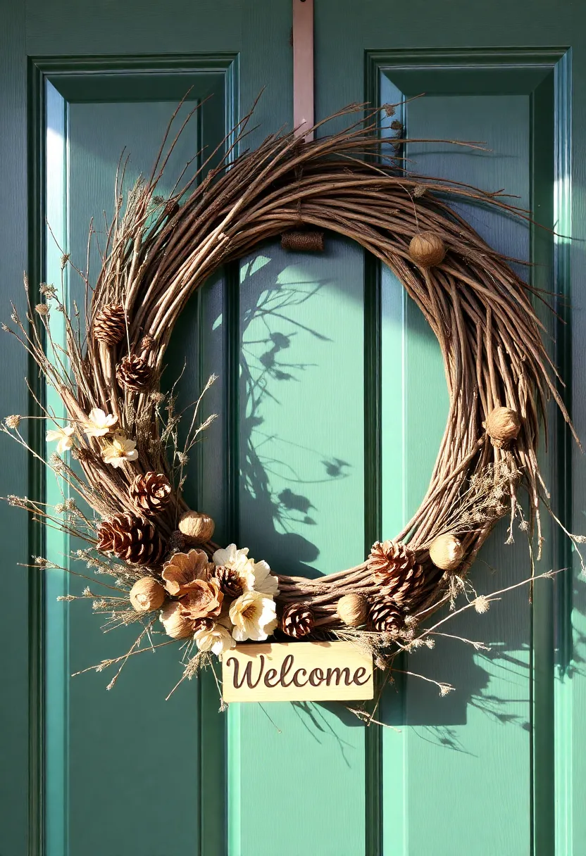 10 Stunning Spring Front Door Wreaths That Will Make Your Neighbors Green with Envy! - 10. Natural Elements Wreath