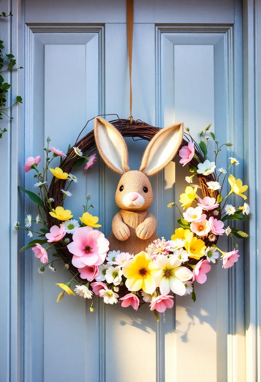 10 Stunning Spring Front Door Wreaths That Will Make Your Neighbors Green with Envy! - 2. Whimsical Bunny Wreath