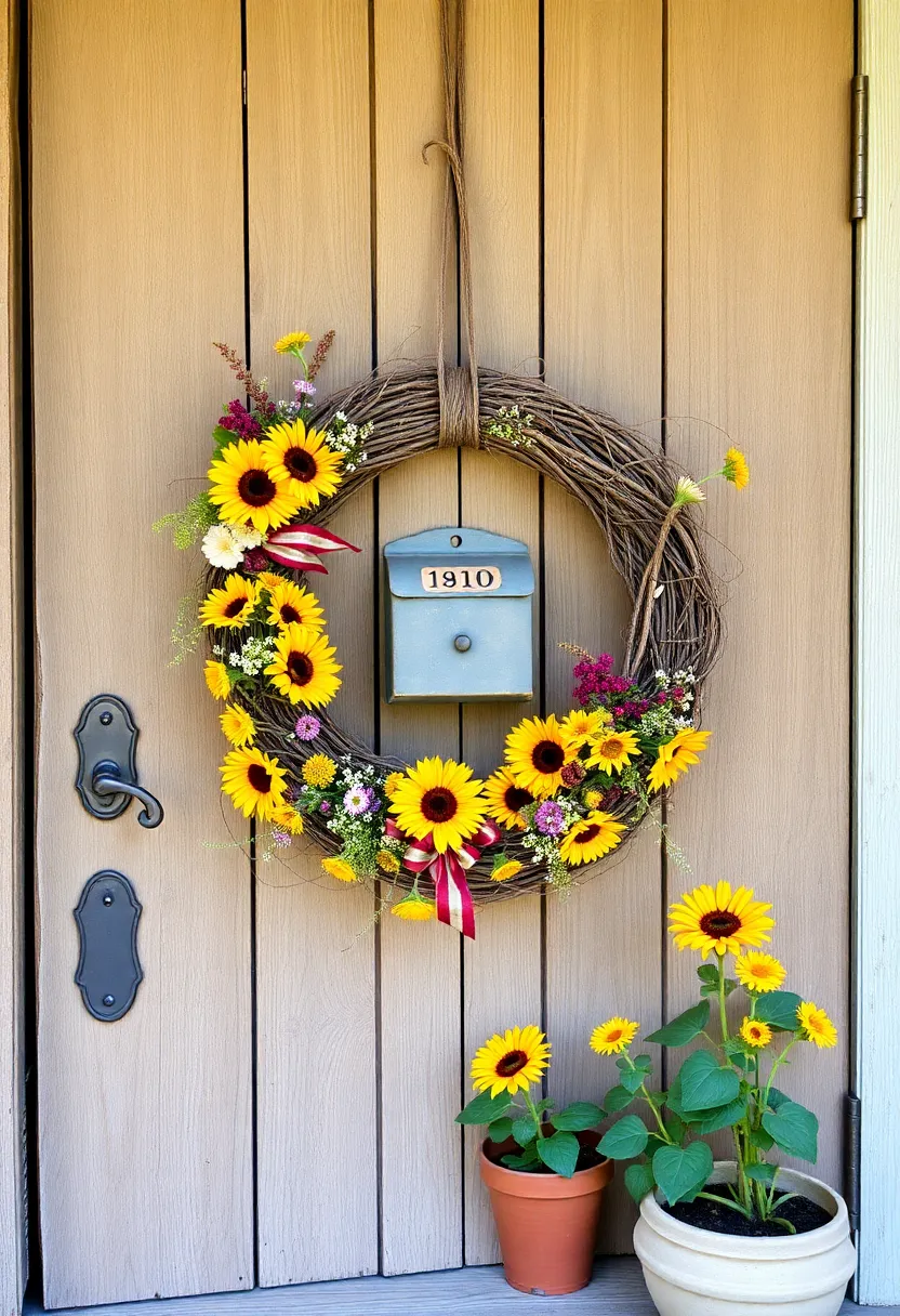 10 Stunning Spring Front Door Wreaths That Will Make Your Neighbors Green with Envy! - 5. Rustic Farmhouse Grapevine Wreath