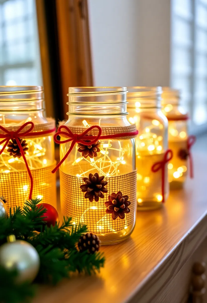 12 DIY Christmas Lighting Projects That Will Transform Your Living Room on a Budget (Incredible #4!) - 1. Twinkling Mason Jar Lanterns