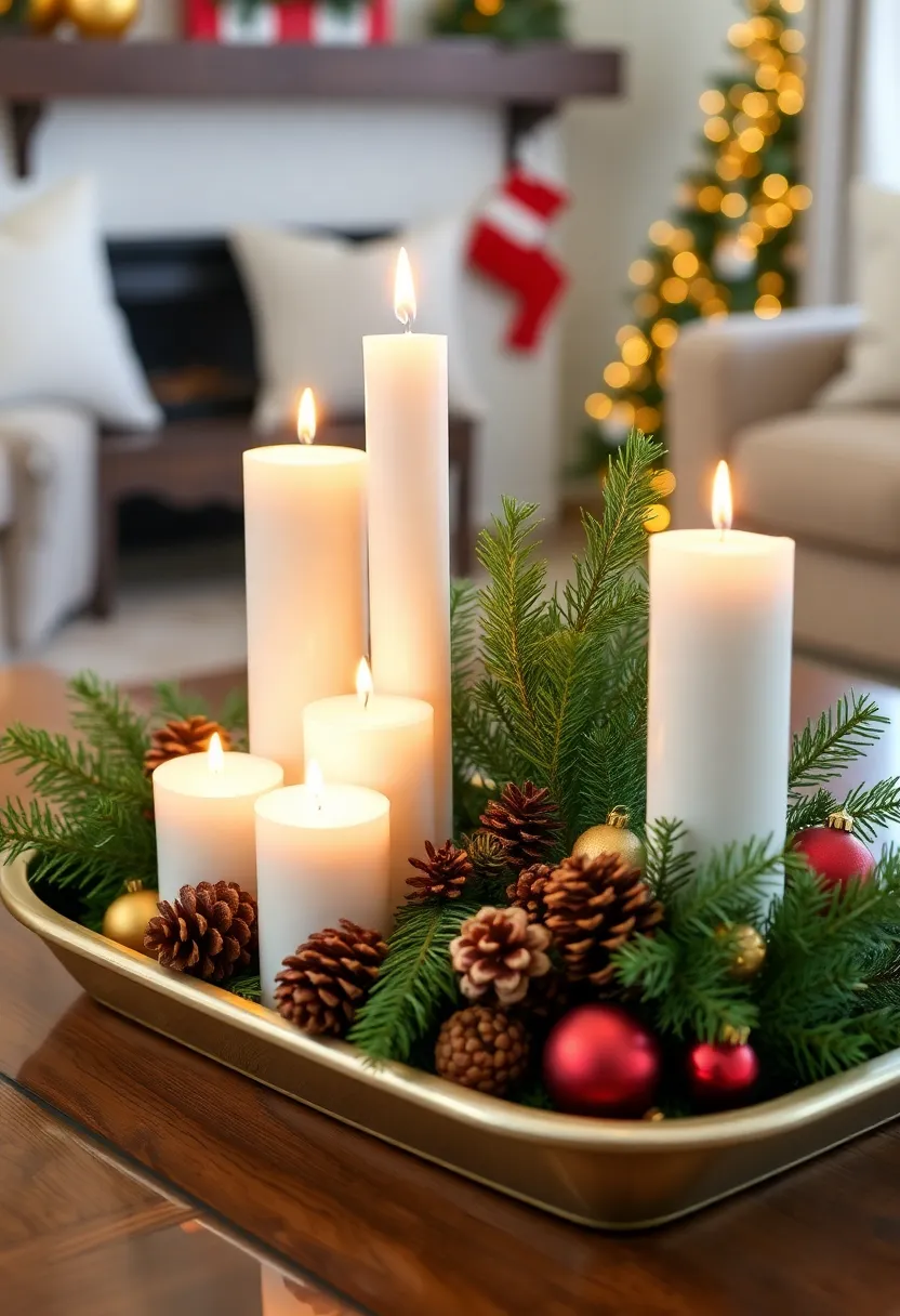 12 DIY Christmas Lighting Projects That Will Transform Your Living Room on a Budget (Incredible #4!) - 10. DIY Candlelit Christmas Centerpiece