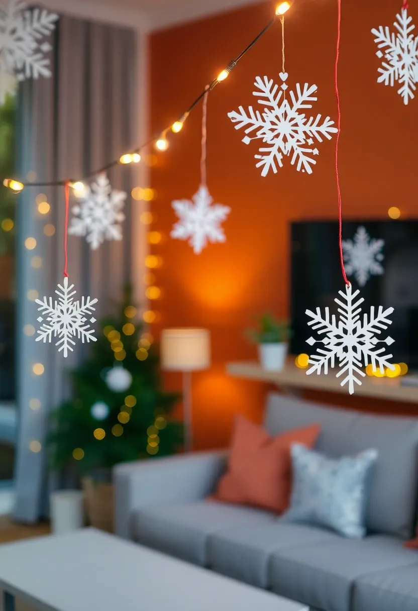 12 DIY Christmas Lighting Projects That Will Transform Your Living Room on a Budget (Incredible #4!) - 2. DIY Snowflake String Lights