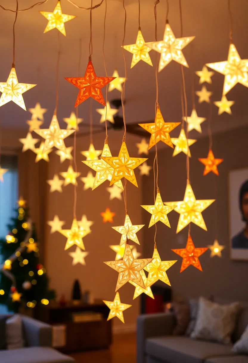 12 DIY Christmas Lighting Projects That Will Transform Your Living Room on a Budget (Incredible #4!) - 7. Whimsical DIY Star Lights