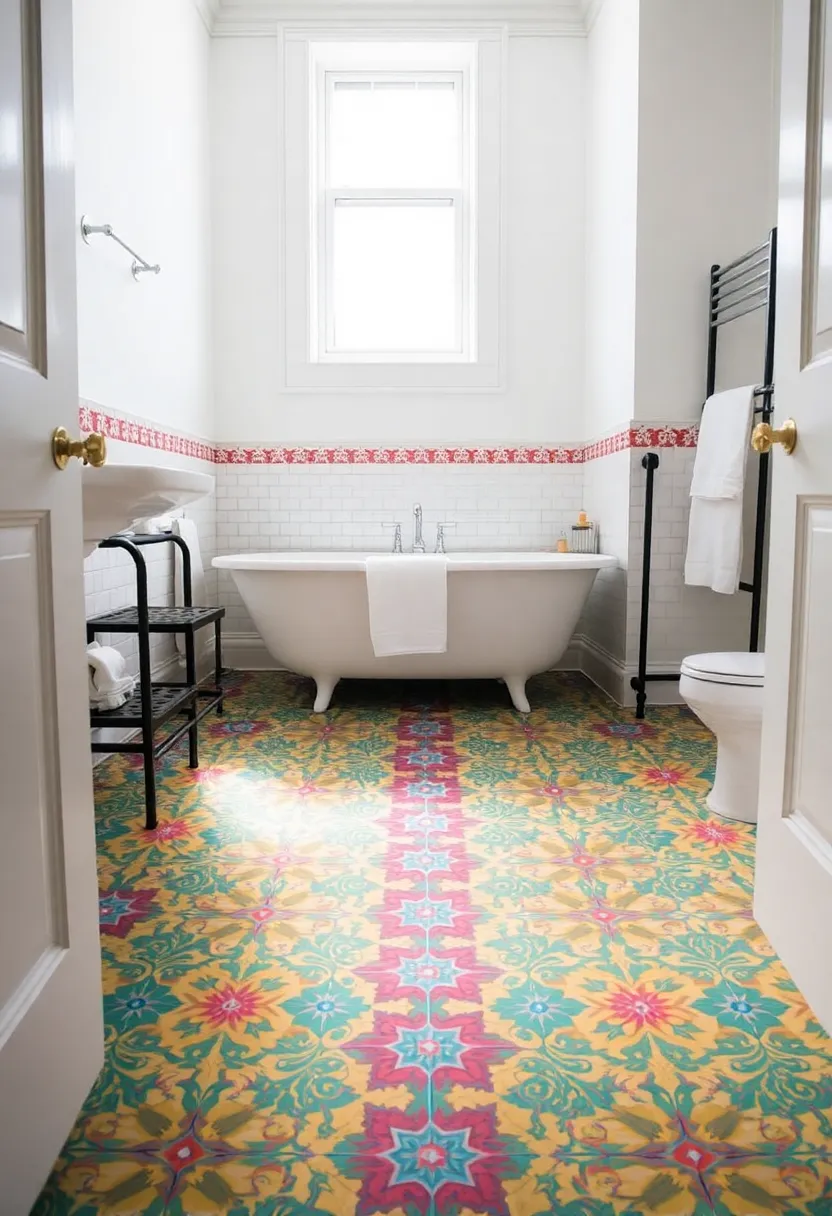 13 Luxury Bathroom Upgrades That Are Surprisingly Affordable (Loving the Bold Faucets - #7!) - 11. Bold Floor Tiles