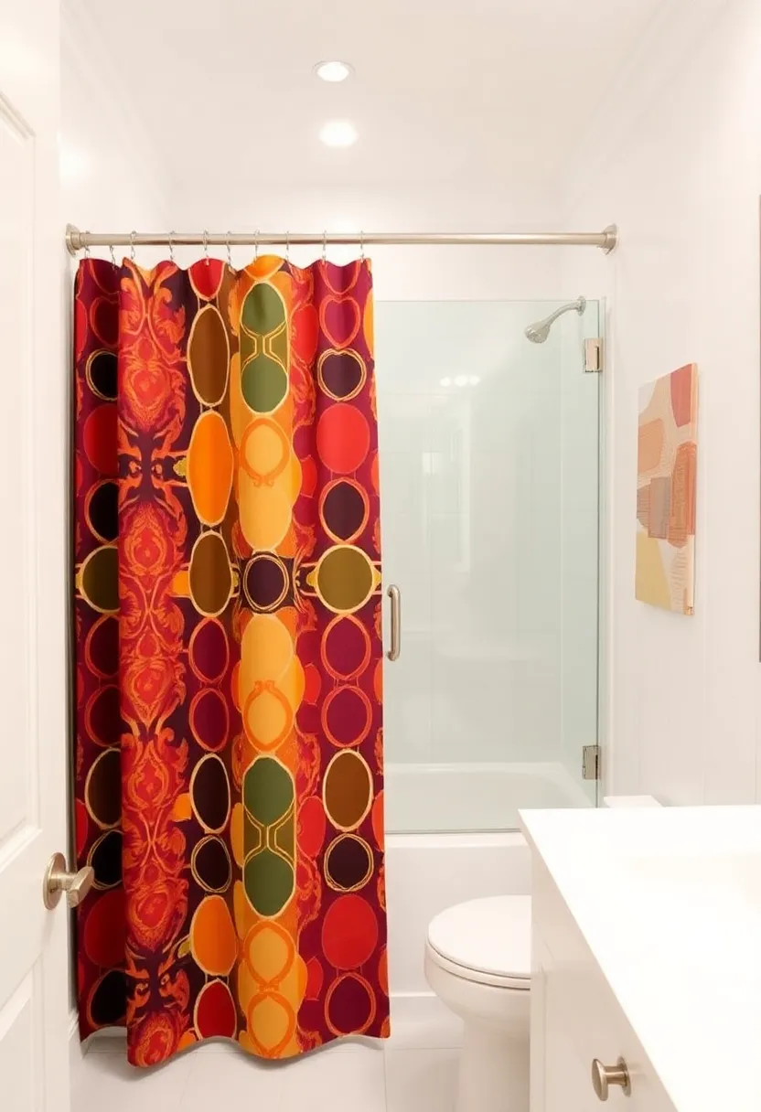 13 Luxury Bathroom Upgrades That Are Surprisingly Affordable (Loving the Bold Faucets - #7!) - 4. Stylish Shower Curtain