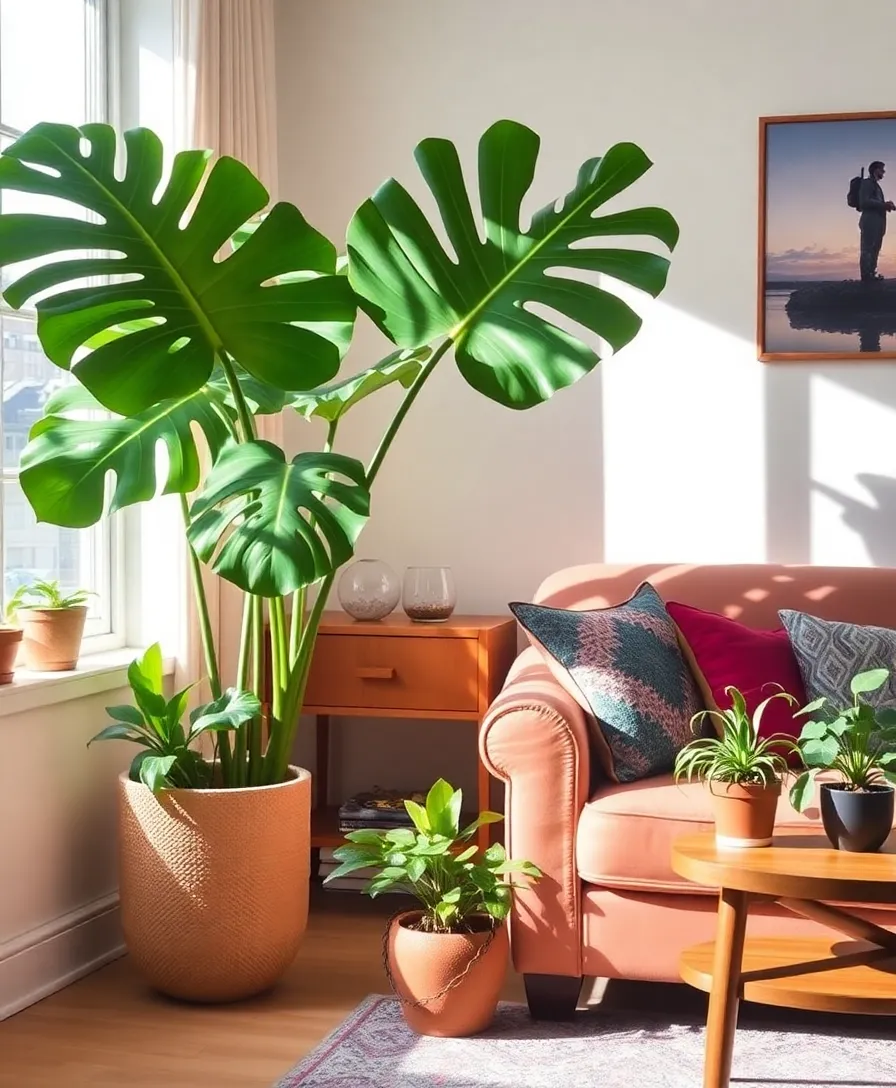 14 Indoor Plants That Will Transform Your Living Room This Spring (You’ll Love #6!) - 3. Monstera Deliciosa: The Trendy Icon