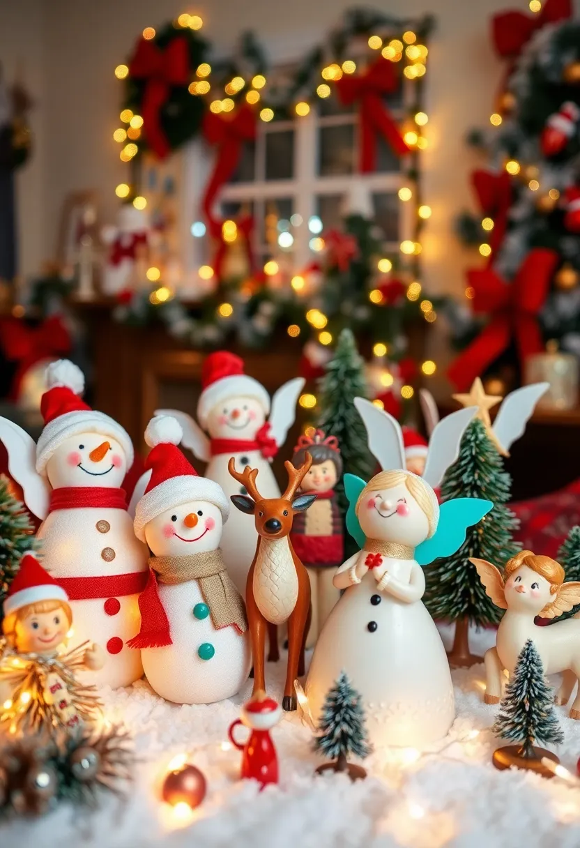 14 Retro Christmas Centrepieces That Will Bring Back Fond Memories! - 12. Retro Holiday Figurine Collection