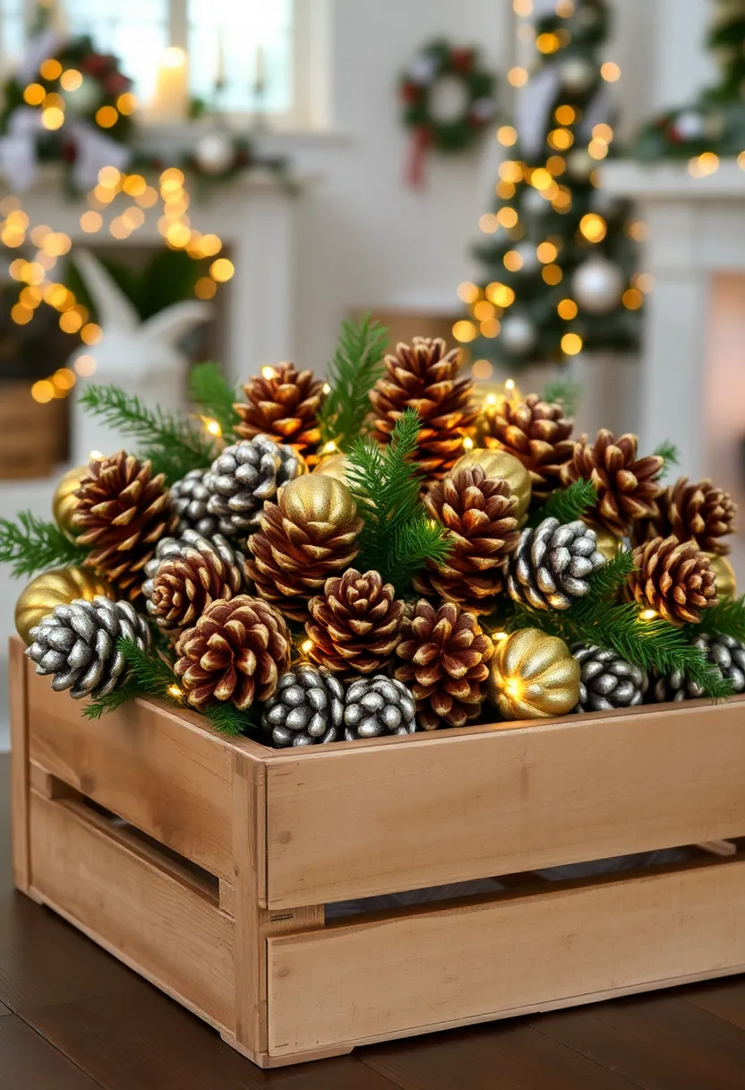 14 Retro Christmas Centrepieces That Will Bring Back Fond Memories! - 4. Enchanted Pinecone Arrangement