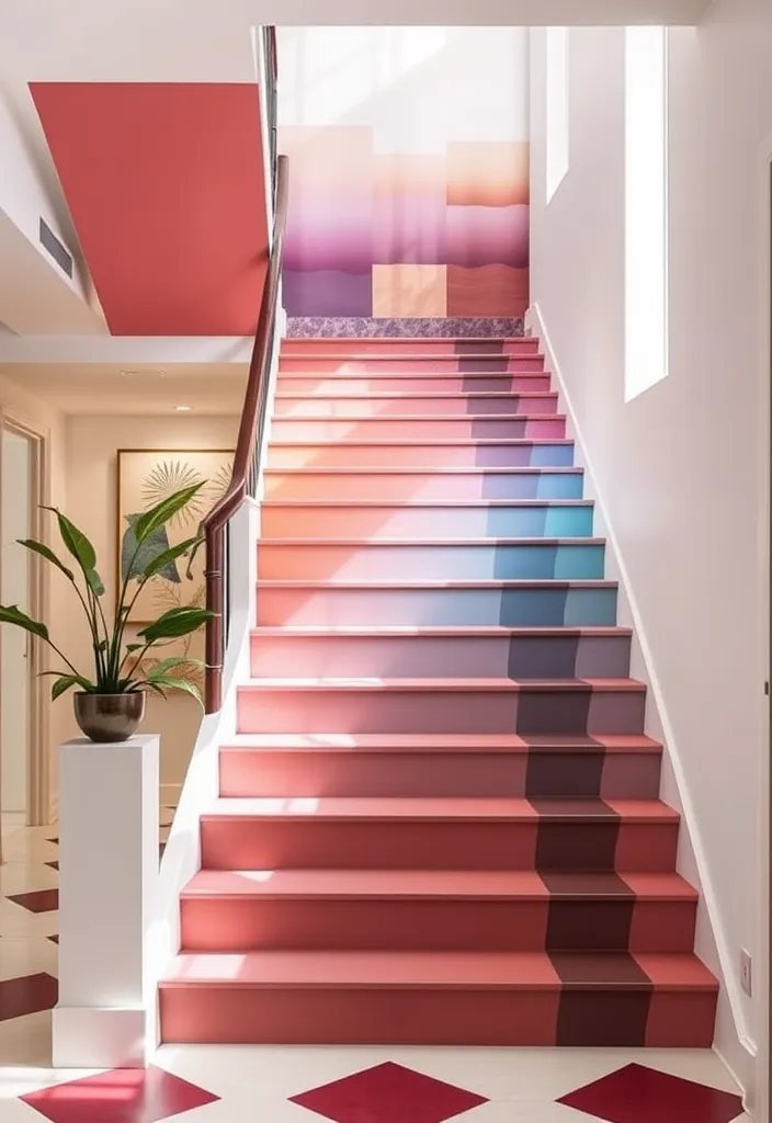 14 Vibrant Colourful Staircase Ideas That Will Brighten Your Home! - Lots of Options!