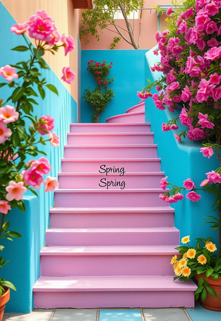 14 Vibrant Colourful Staircase Ideas That Will Brighten Your Home! - Seasonal Colours: Change with the Seasons