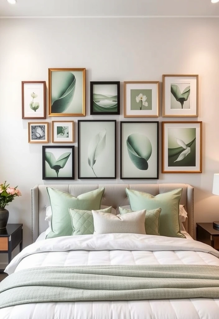 15 Trendy Sage Green Bedroom Ideas That'll Transform Your Space into a Serene Oasis! - 11. Sage Green Artwork