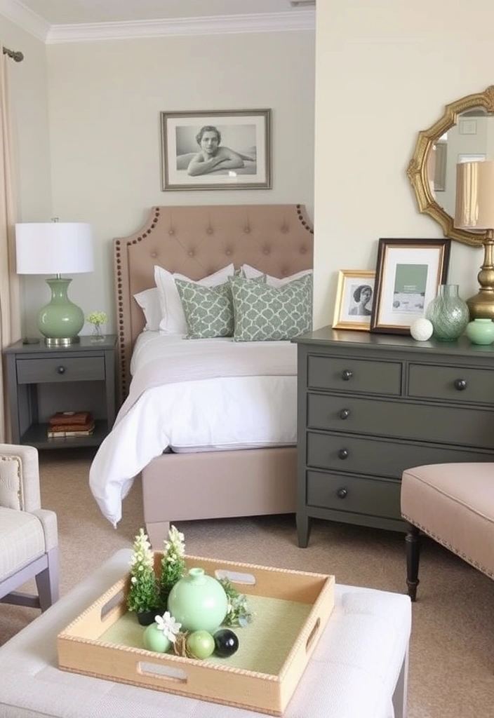 15 Trendy Sage Green Bedroom Ideas That'll Transform Your Space into a Serene Oasis! - 13. Sage Green Accessories