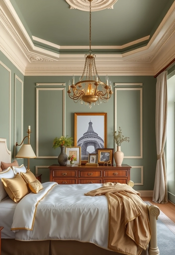 15 Trendy Sage Green Bedroom Ideas That'll Transform Your Space into a Serene Oasis! - 4. Sage Green with Gold Accents