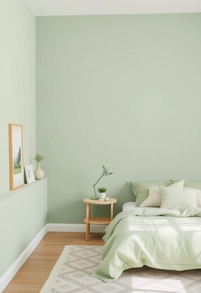 15 Trendy Sage Green Bedroom Ideas That'll Transform Your Space into a Serene Oasis! - 5. Minimalist Sage Green Decor