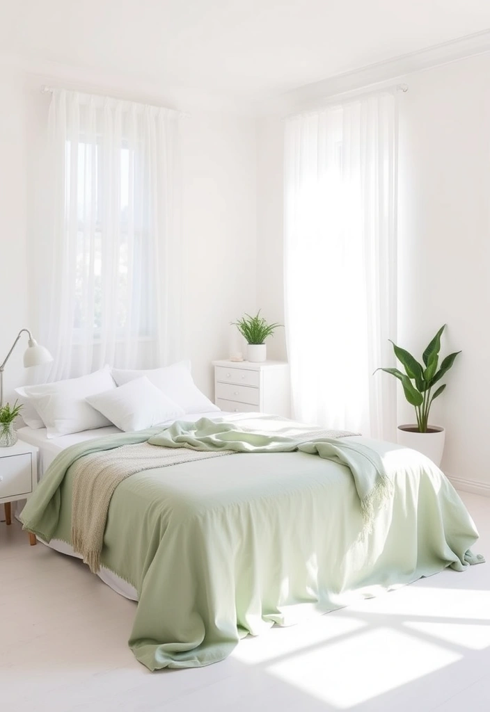 15 Trendy Sage Green Bedroom Ideas That'll Transform Your Space into a Serene Oasis! - 6. Sage Green and White Palette