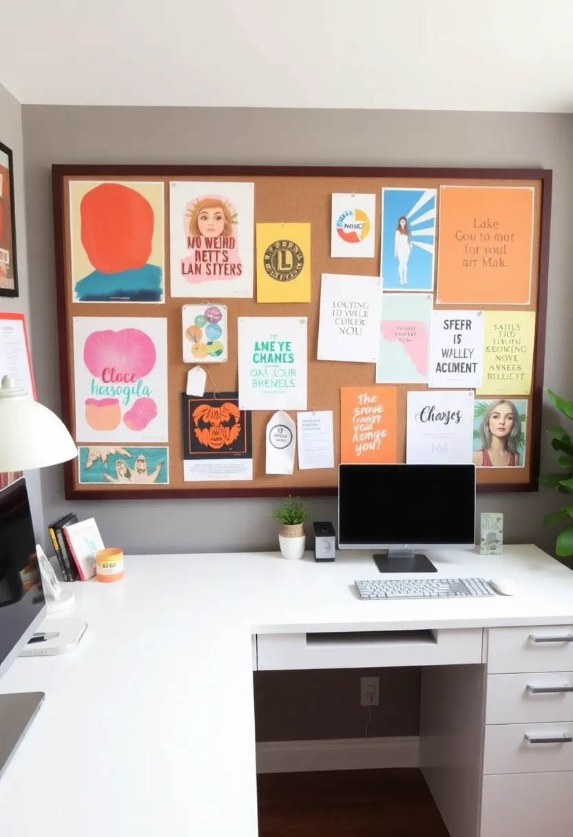 15 Workspace Organisation Hacks for Small Spaces That’ll Change Your WFH Game! - 11. Optimize Wall Space with Art