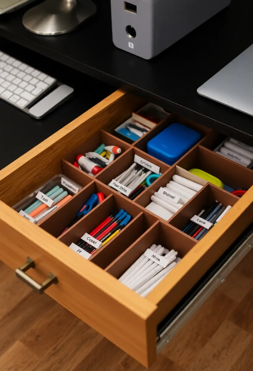 15 Workspace Organisation Hacks for Small Spaces That’ll Change Your WFH Game! - 6. Utilise Drawer Organisers