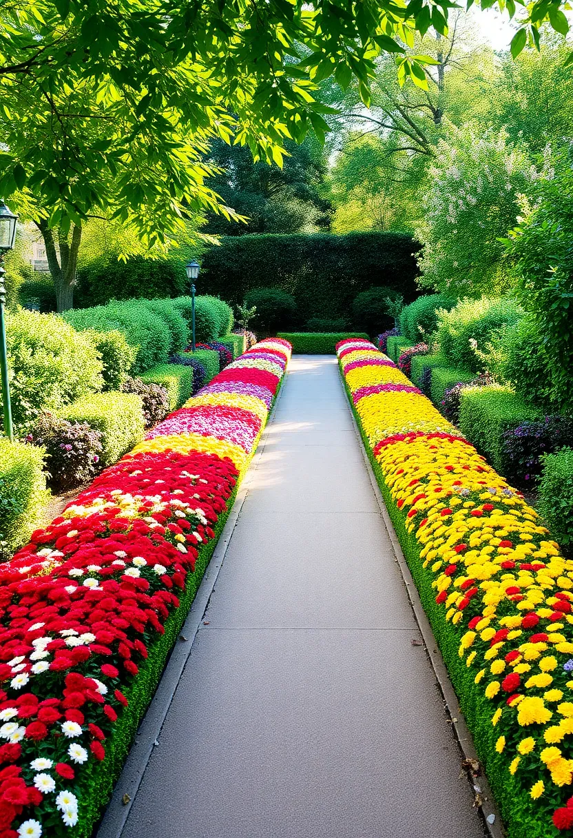 16 Colorful Flower Bed Designs That Will Brighten Your Small Garden (Look Out for 7!) - 1. Rainbow Pathway