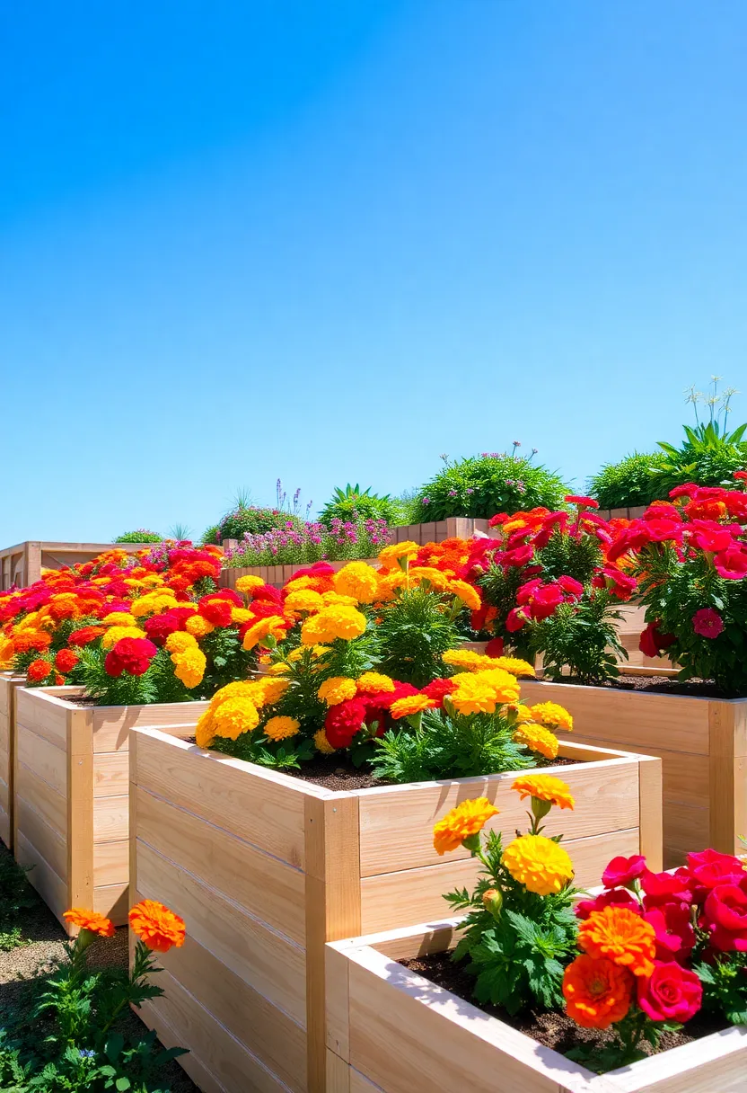 16 Colorful Flower Bed Designs That Will Brighten Your Small Garden (Look Out for 7!) - 6. Raised Bed Splendor