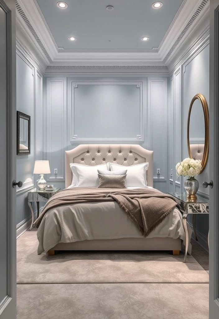 18 Stunning Blue Colour Schemes for Small Bedrooms That Create Ultimate Cozy Vibes! - 9. Ice Blue and Silver