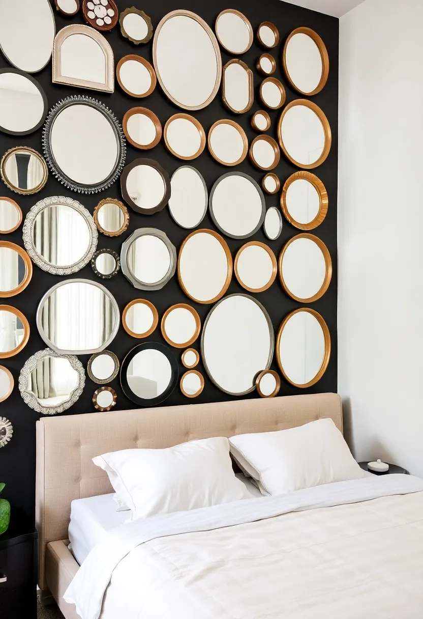 20 Bold Accent Wall Ideas That'll Make Your Bedroom Pop on a Budget! I Love the Black Accent Wall (14)! - 10. Mirror Accents