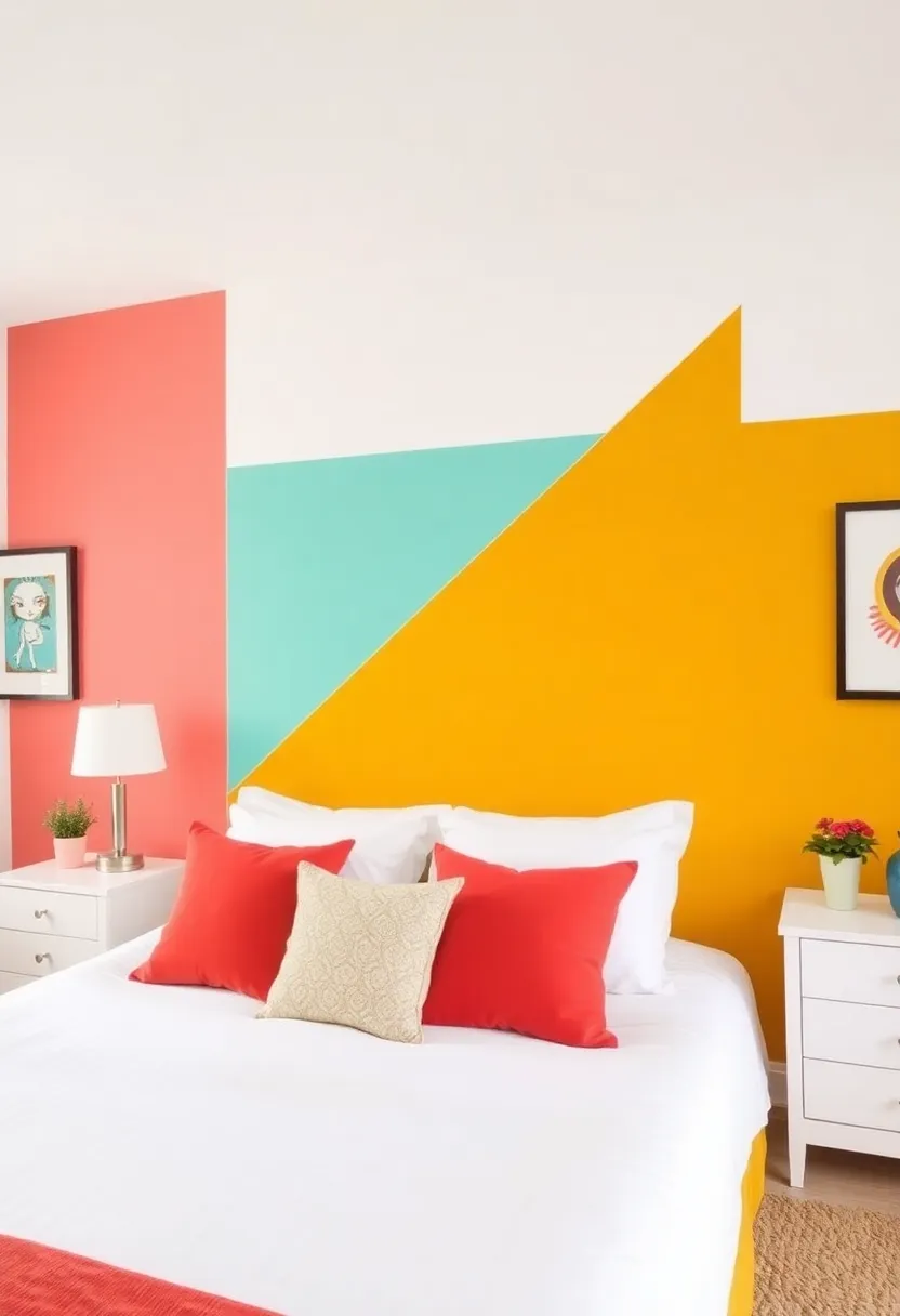 20 Bold Accent Wall Ideas That'll Make Your Bedroom Pop on a Budget! I Love the Black Accent Wall (14)! - 5. Color Block Delight