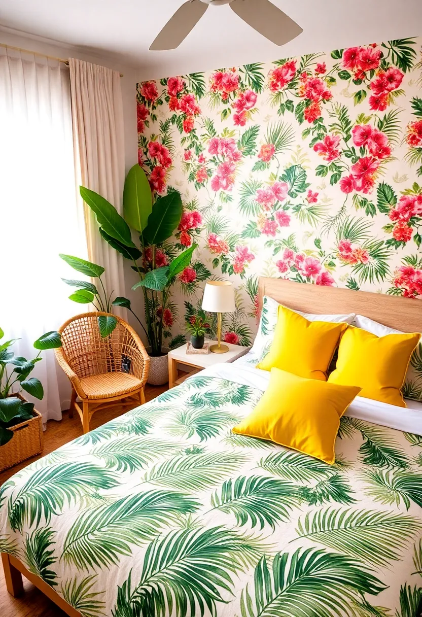 20 Colourful Bedroom Themes That'll Make You Fall in Love with Your Space Again! - 1. Tropical Paradise