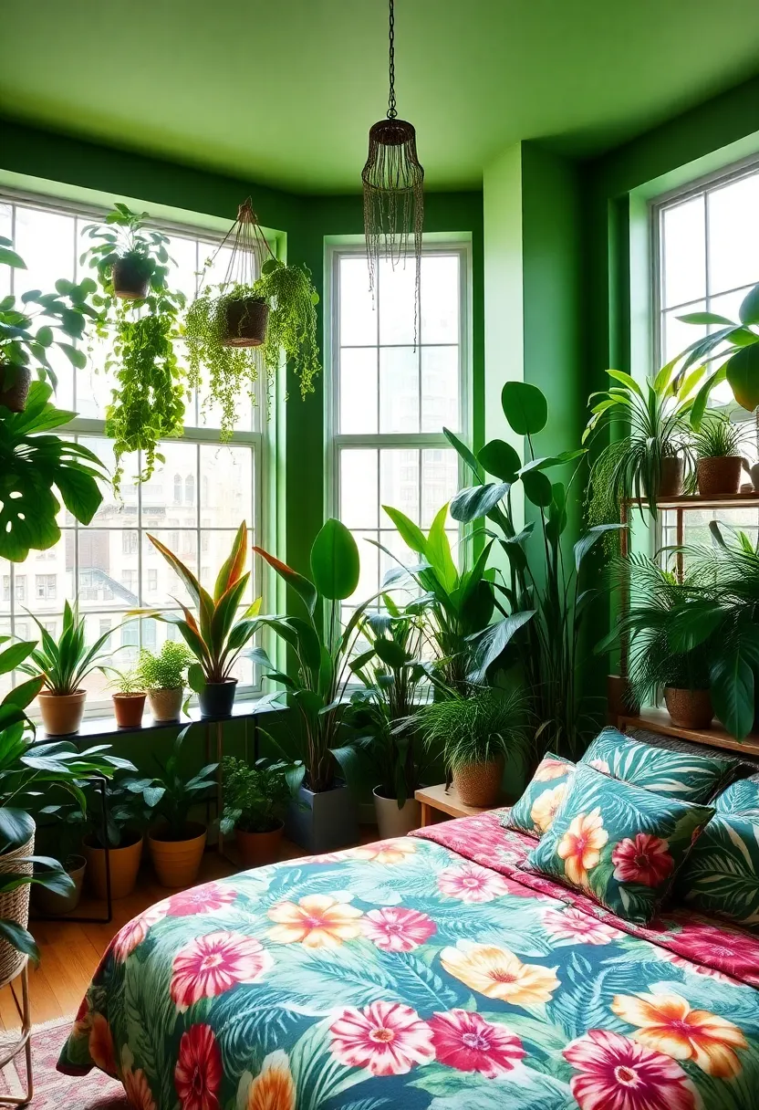 20 Colourful Bedroom Themes That'll Make You Fall in Love with Your Space Again! - 13. Urban Jungle