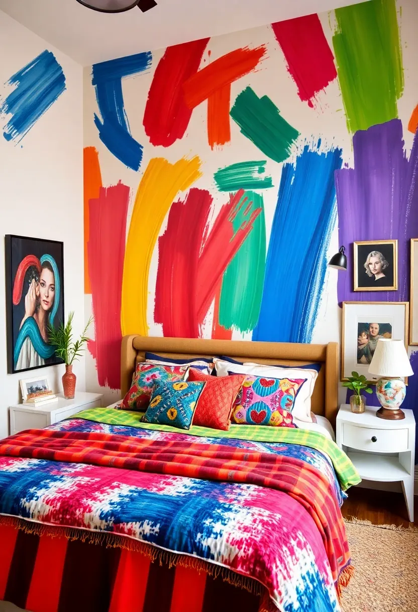 20 Colourful Bedroom Themes That'll Make You Fall in Love with Your Space Again! - 14. Artistic Expression