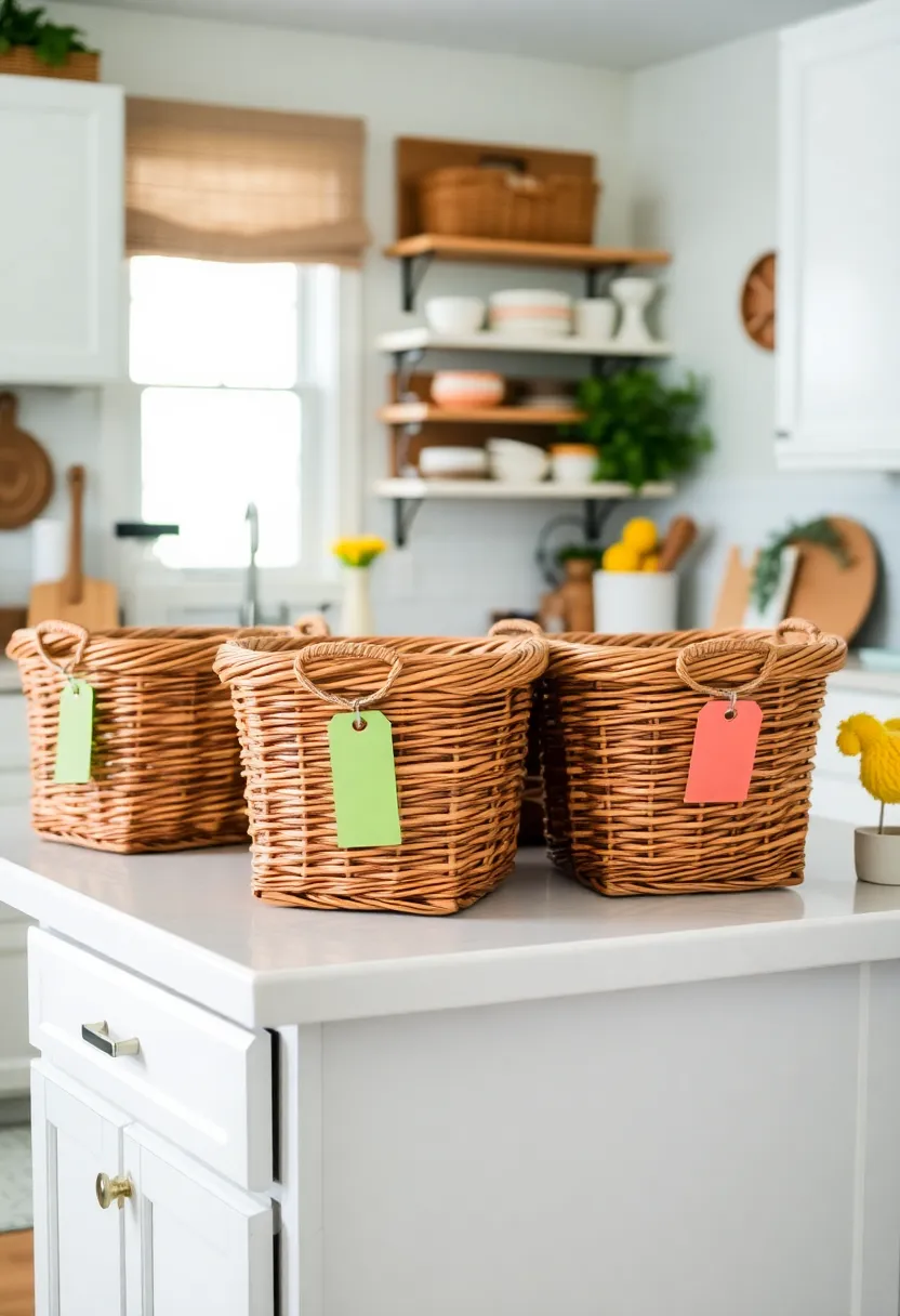 20 Kitschy Kitchen Storage Hacks That Are as Fun as They Are Functional (We Love 11!) - 20. Baskets for Easy Access Storage