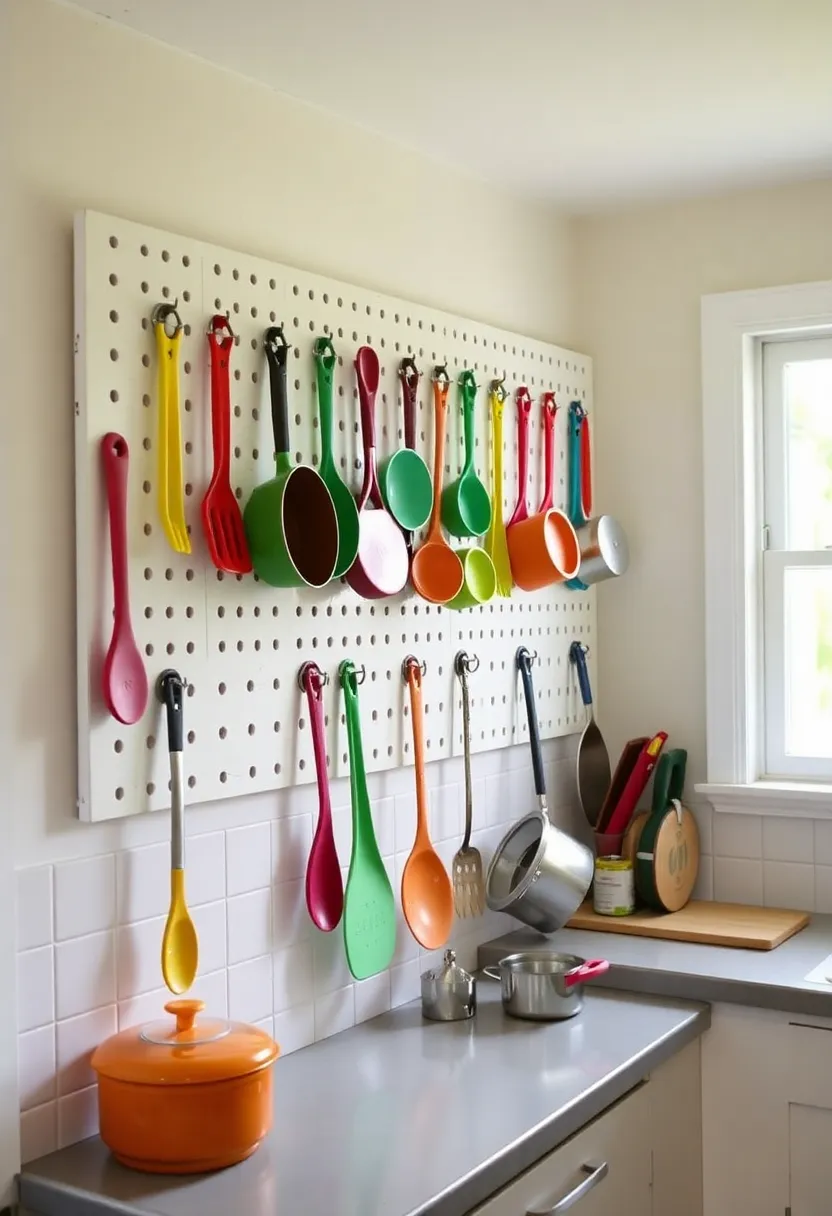 20 Kitschy Kitchen Storage Hacks That Are as Fun as They Are Functional (We Love 11!) - 4. Pegboard for Utensil Organization