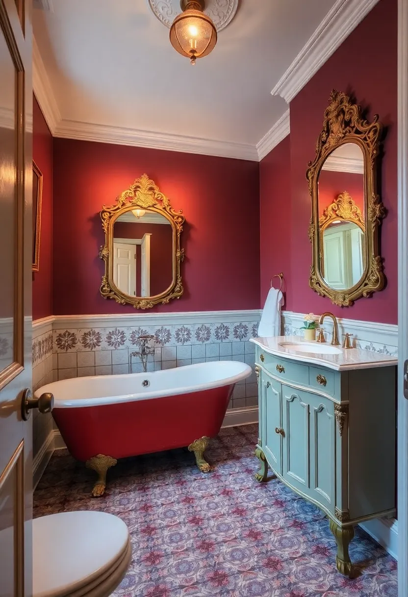 20 Luxury Small Bathroom Ideas That Prove Size Doesn’t Matter (Check Out 9!) - 6. Vintage Glamour