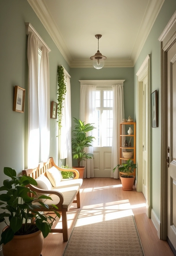 7 Color Schemes for Your Victorian Hallway That Will Change Everything! - 4. Soft Sage Green and Warm Beige