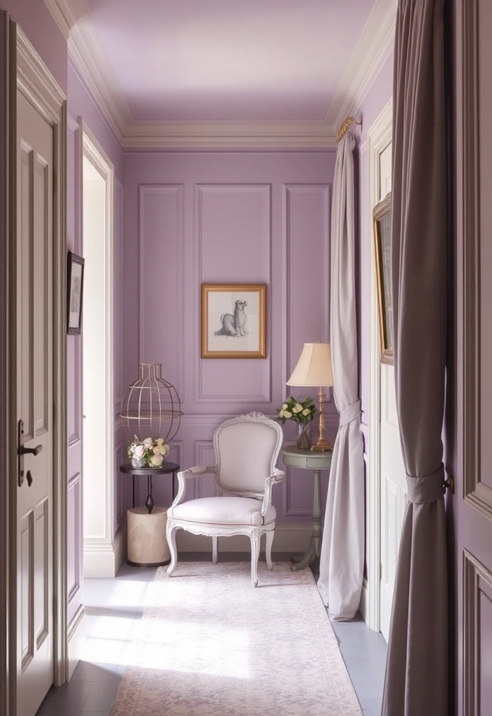 7 Color Schemes for Your Victorian Hallway That Will Change Everything! - 6. Soft Lavender and Light Gray