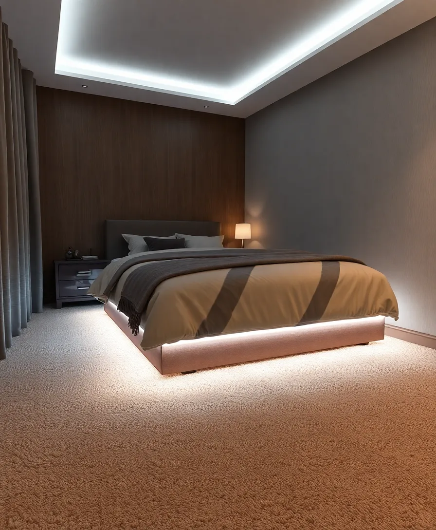 Cozy Lighting Ideas That Transform Your Bedroom Into a Relaxing Oasis! - LED Strip Lights Under the Bed