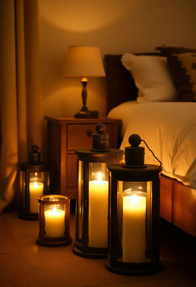 Cozy Lighting Ideas That Transform Your Bedroom Into a Relaxing Oasis! - Lanterns for a Rustic Touch