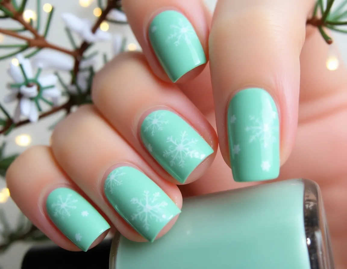 Pastel January Nails That Will Brighten Up Your Winter Days! - 1. Frosted Mint Delight