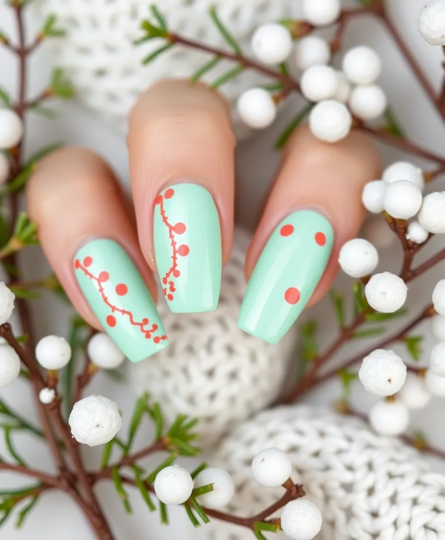 Pastel January Nails That Will Brighten Up Your Winter Days! - 12. Mint and Coral Contrast