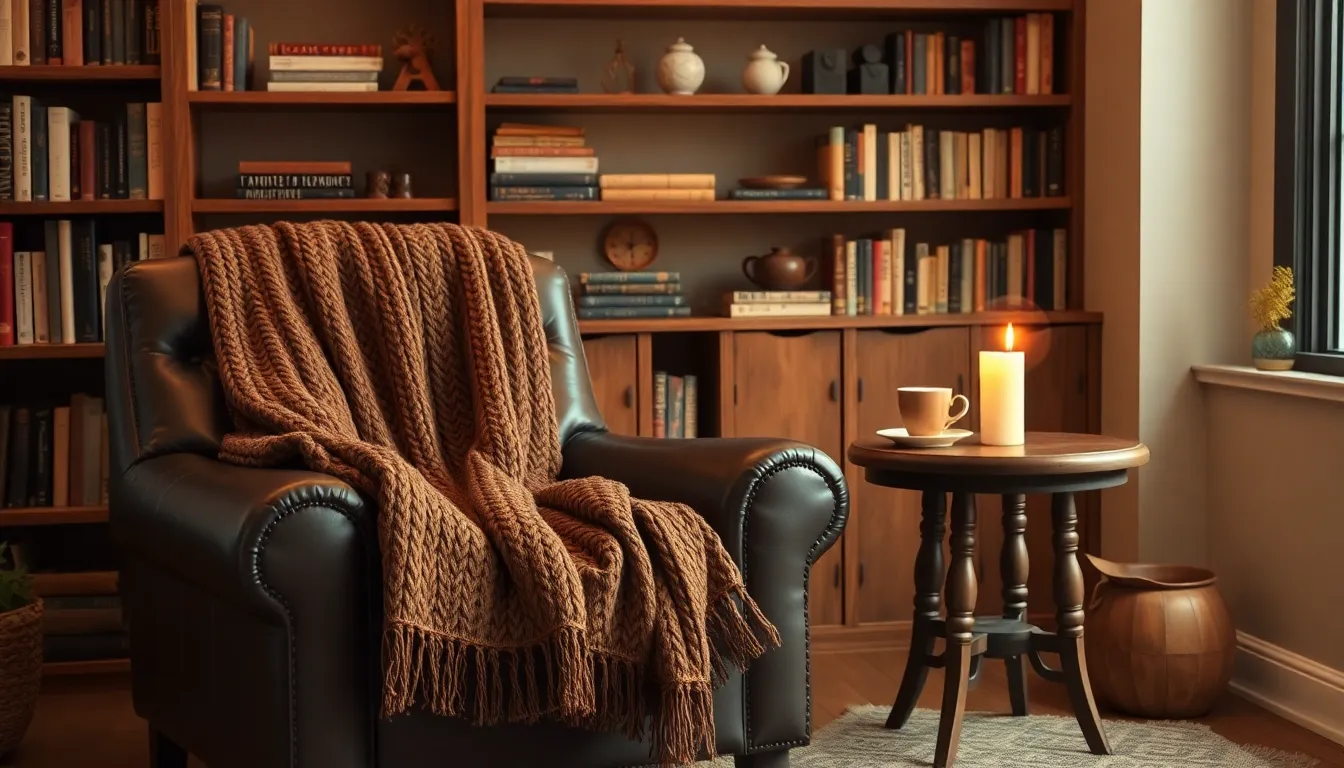 Some Reading Space Ideas with Brown Accents That Embrace Simplicity and the Pantone 2025 “Mocha Mousse” Colour!