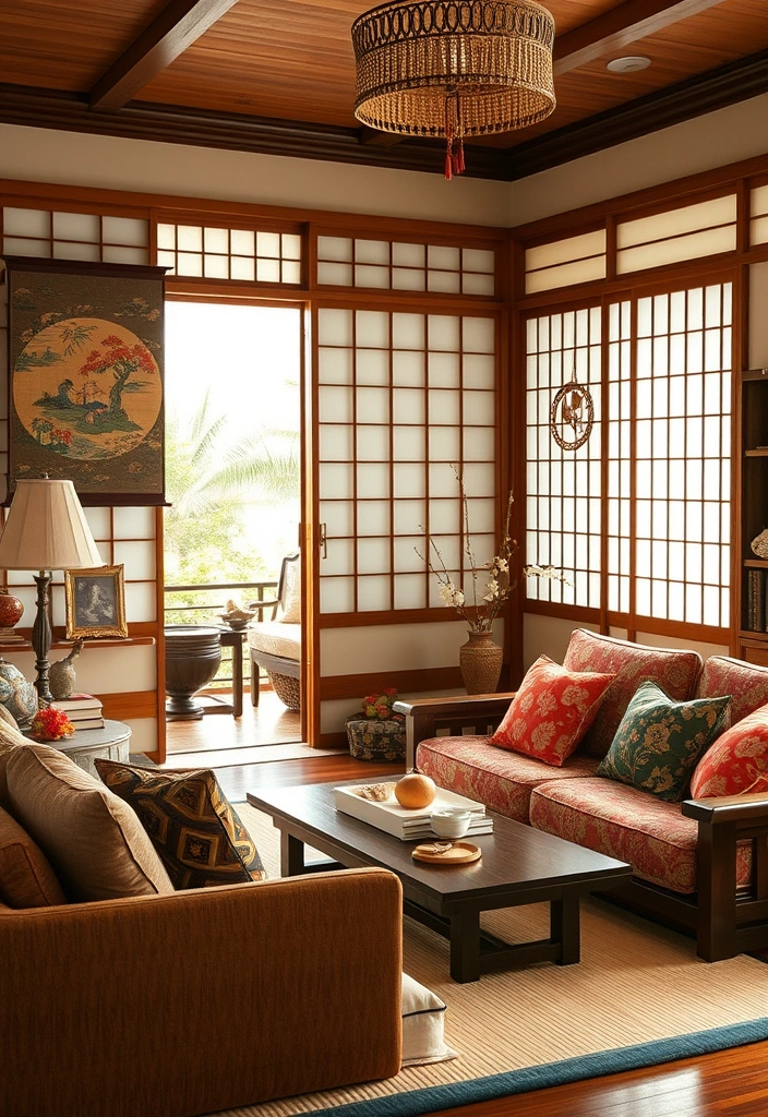 12 Stunning Japanese Living Room Decor Ideas for a Harmonious Haven (You Won't Believe #6!) - 11. Add Traditional Textiles for Texture