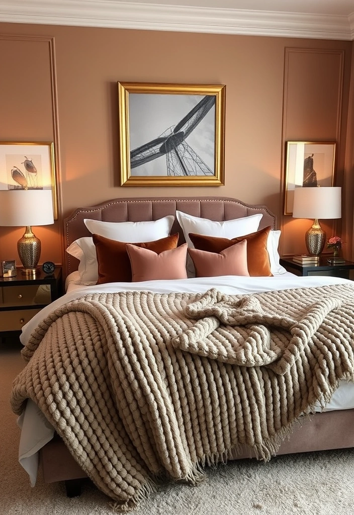 15 Cozy Bedroom Inspirations in Earthy Tones for the Perfect Modern Retreat! - 6. Warm Neutrals with a Touch of Gold