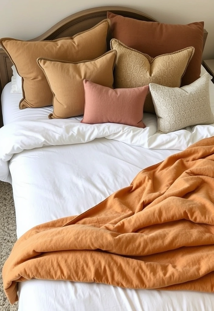 15 Cozy Bedroom Inspirations in Earthy Tones for the Perfect Modern Retreat! - 9. Layered Bedding for Ultimate Comfort