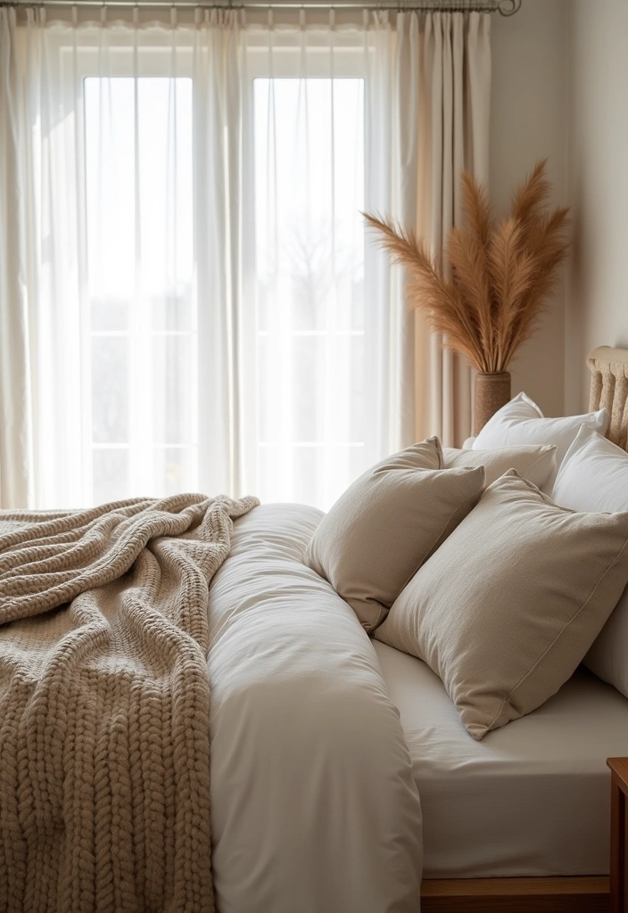 15 Earthy Modern Bedroom Ideas for a Cozy Retreat - 3. Natural Textiles