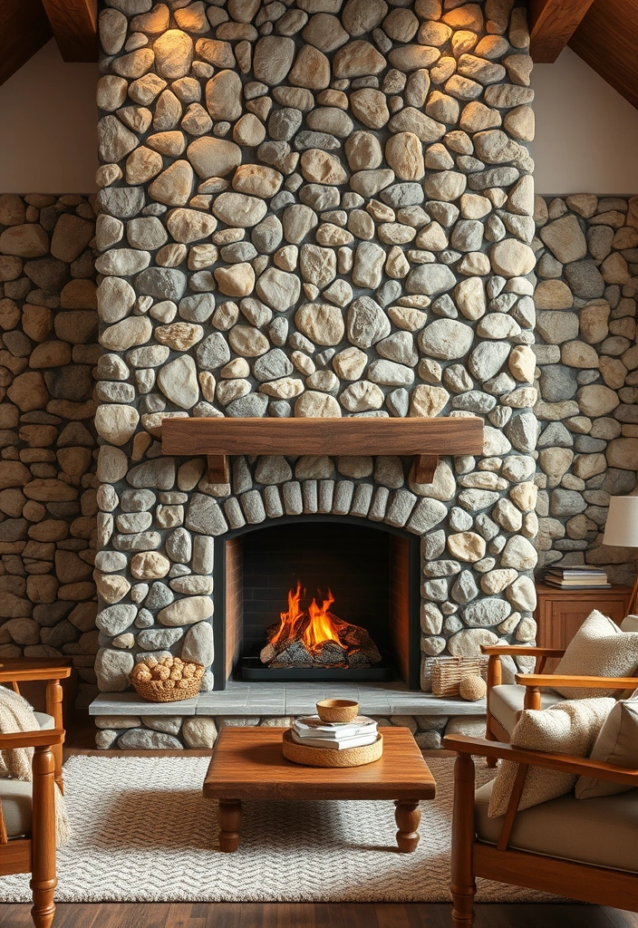 15 Stunning Fireplace Makeover Ideas That'll Make Your Home Feel Brand New! - 10. Stone Feature Wall