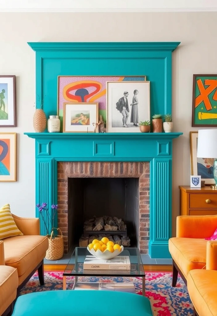 15 Stunning Fireplace Makeover Ideas That'll Make Your Home Feel Brand New! - 6. Colourful Surrounds