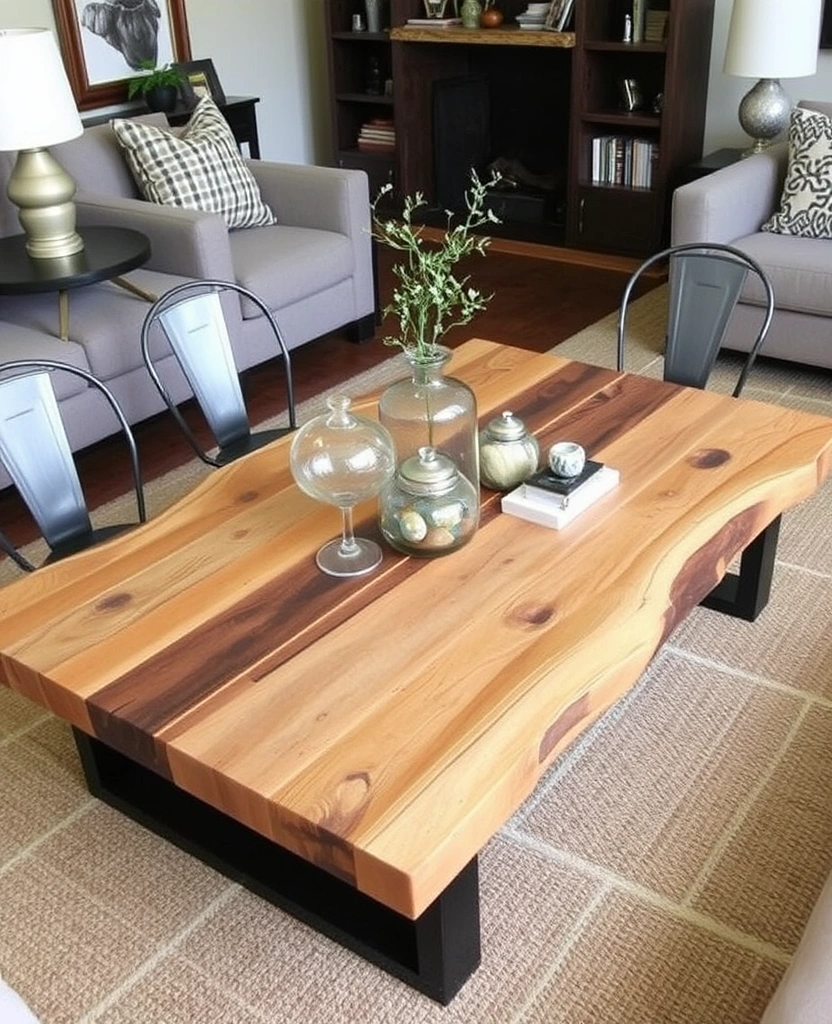 18 Rustic Living Room Ideas That Prove Industrial Can Be Cozy Too (Don’t Miss #7!) - 13. Unique Coffee Tables