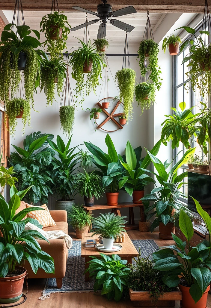 18 Rustic Living Room Ideas That Prove Industrial Can Be Cozy Too (Don’t Miss #7!) - 18. Indoor Plants