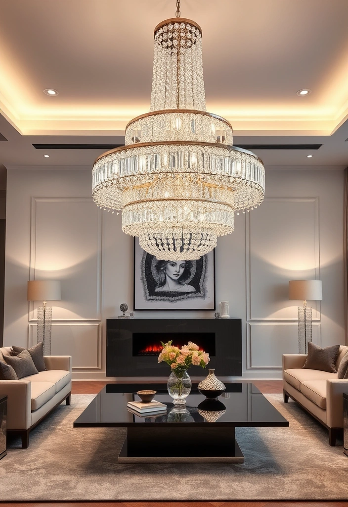 20 Stunning Modern Georgian Living Room Designs That'll Leave You Breathless! - Statement Lighting Fixtures